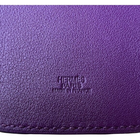 Hermes Swift Chevre Calfskin Leather Violette Credit Card Drivers License Wallet - Picture 7 of 9